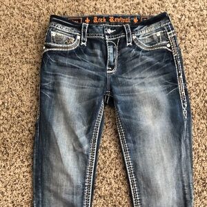 Rock Revival Jeans Easy Skinny Rima SZ 27 Blue Denim Like New!